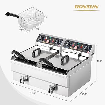 Amazon.com: ROVSUN 24.9QT Electric Deep Fryer w/Frying